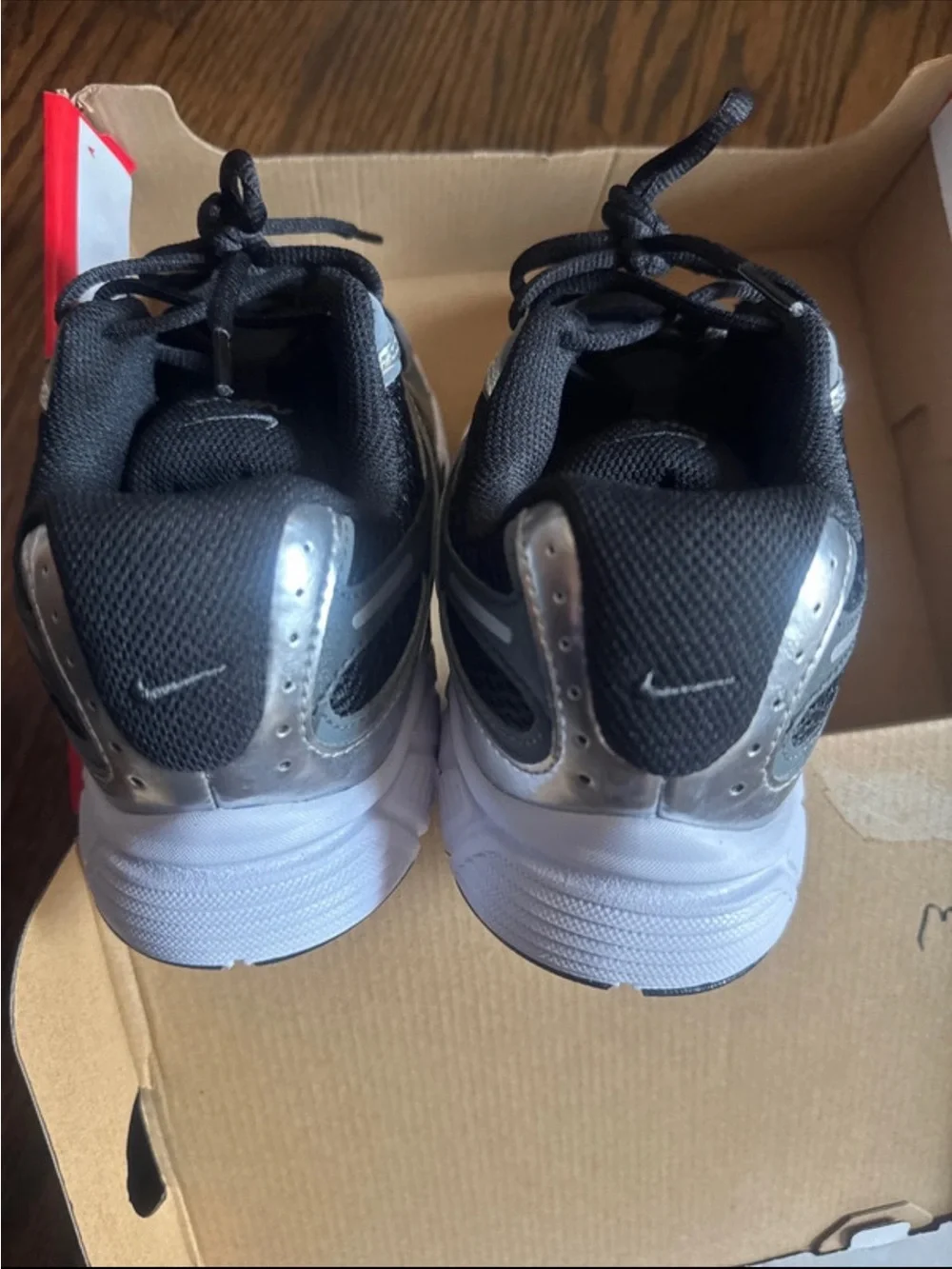 Nike Kids Black and Silver Mesh Runner Sneakers